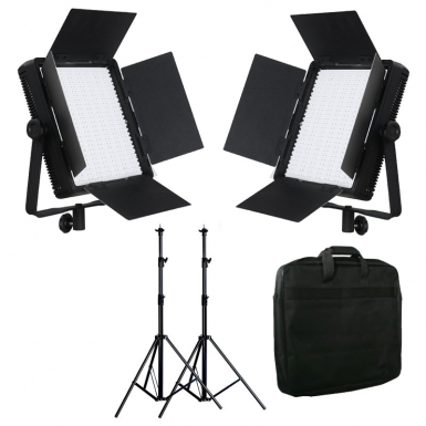 LedGo 2x LG-600SC LED Studioverlichting Set